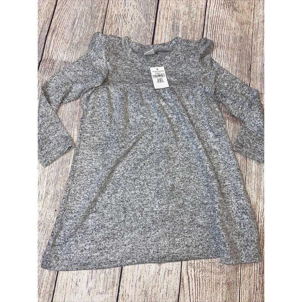 Baby Gap 2Y Gray Brushed Long Sleeve Dress NEW